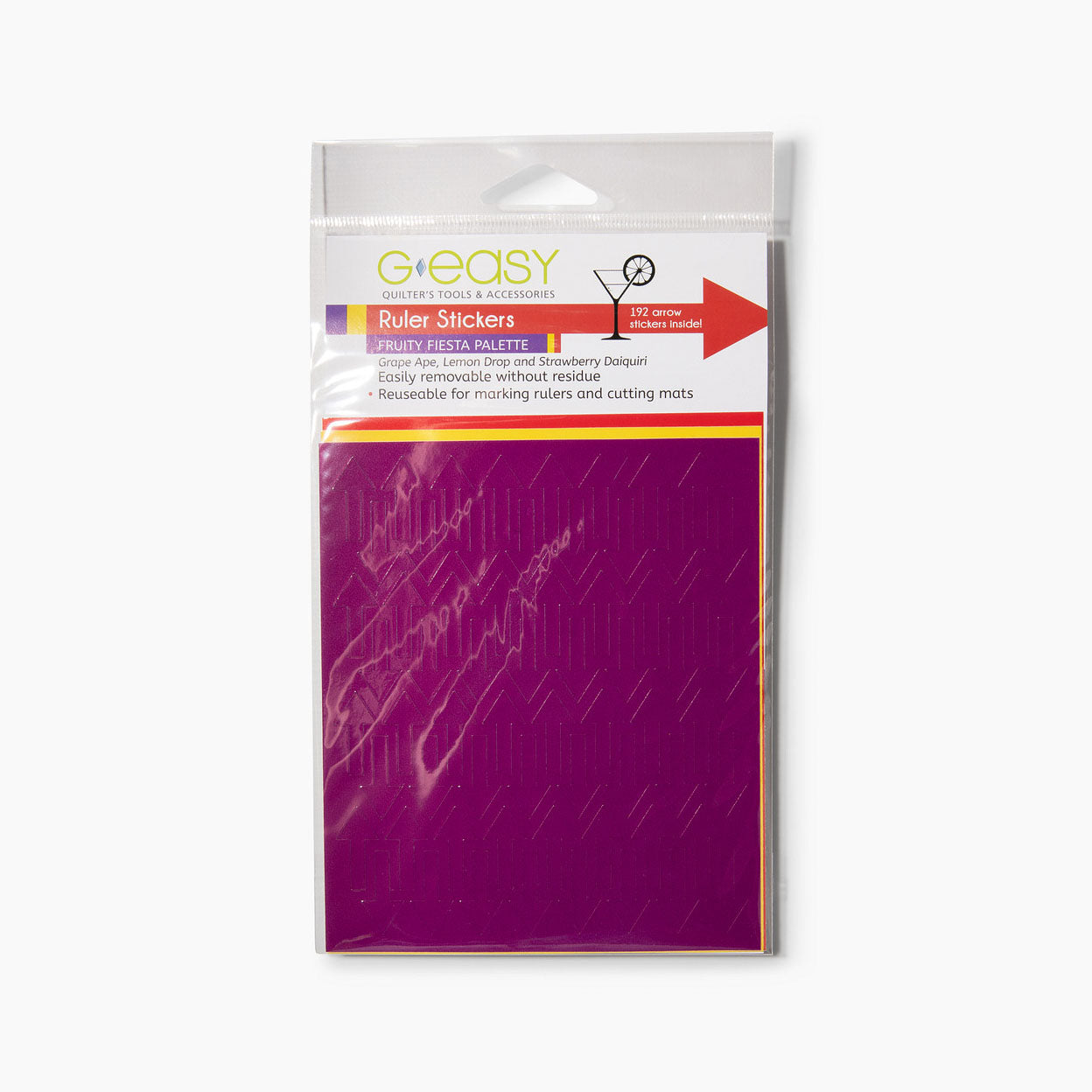 Packaging of Gieasy ruler stickers with a white background