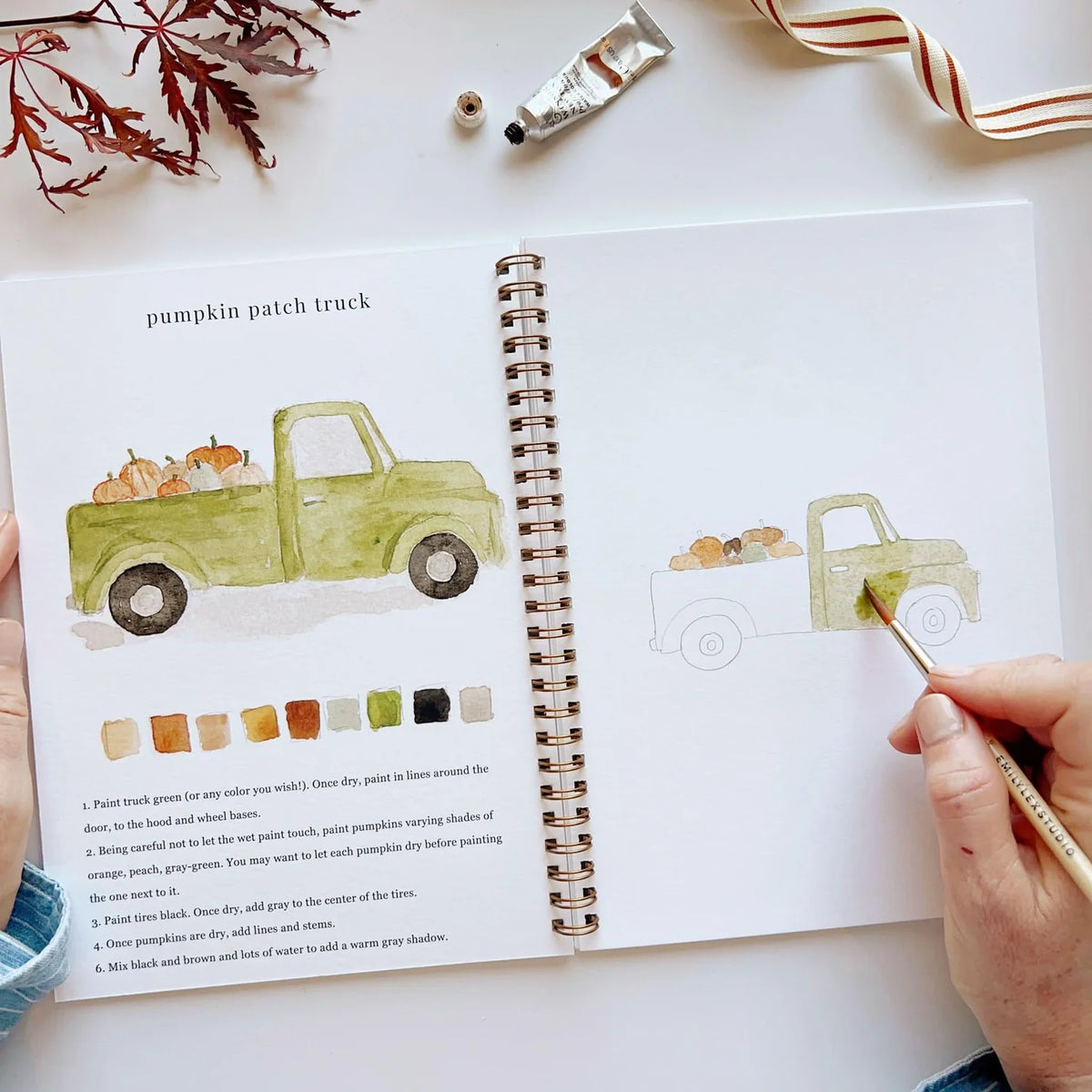 Autumn Watercolor Workbook – 12 Step-by-Step Painting Projects