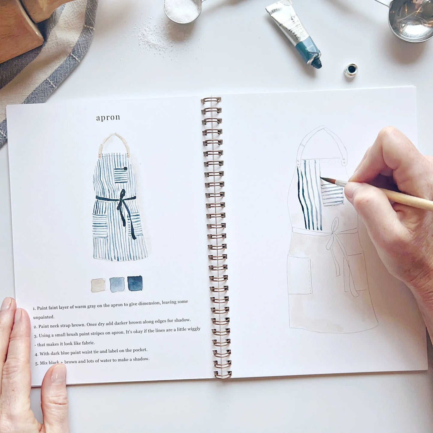 Emily Lex Studio Baking Watercolor Workbook — 12 Step-by-Step Kitchen and Baking Paintings