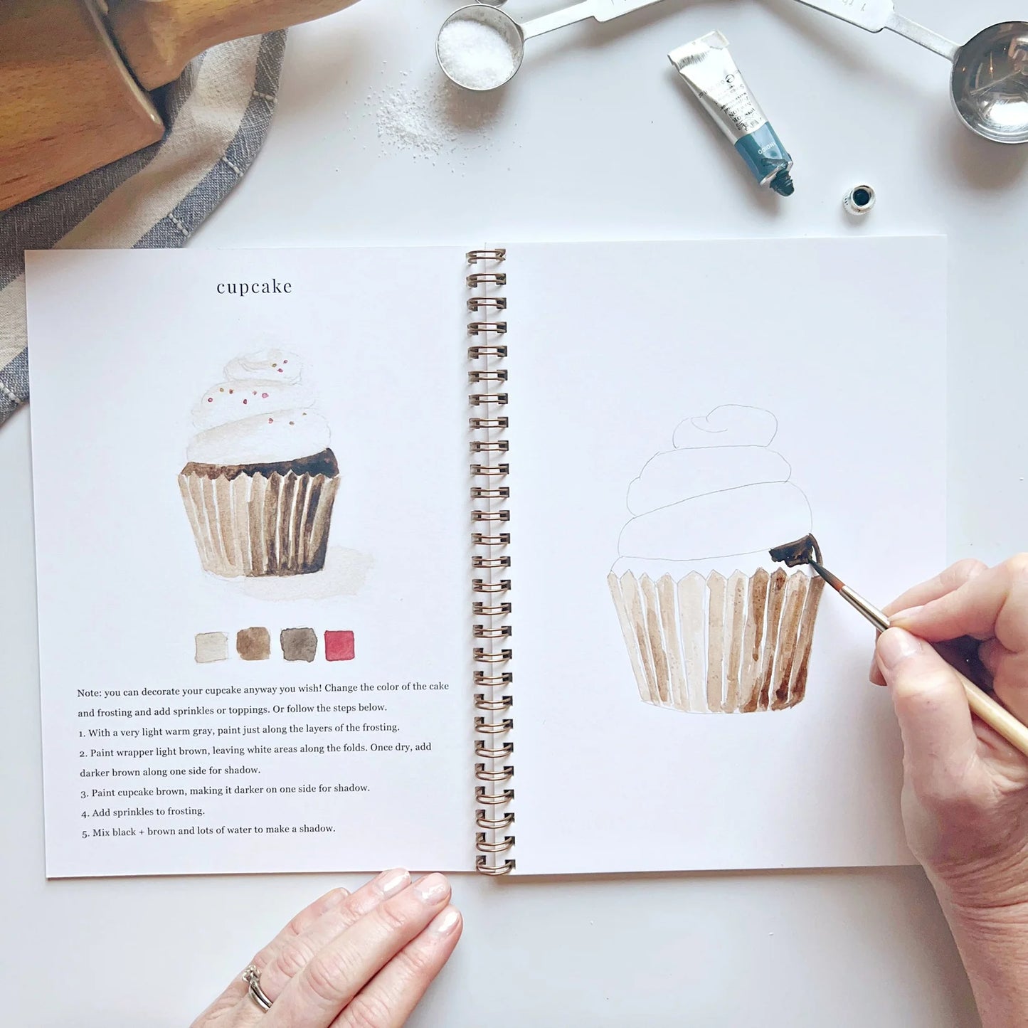 Emily Lex Studio Baking Watercolor Workbook — 12 Step-by-Step Kitchen and Baking Paintings