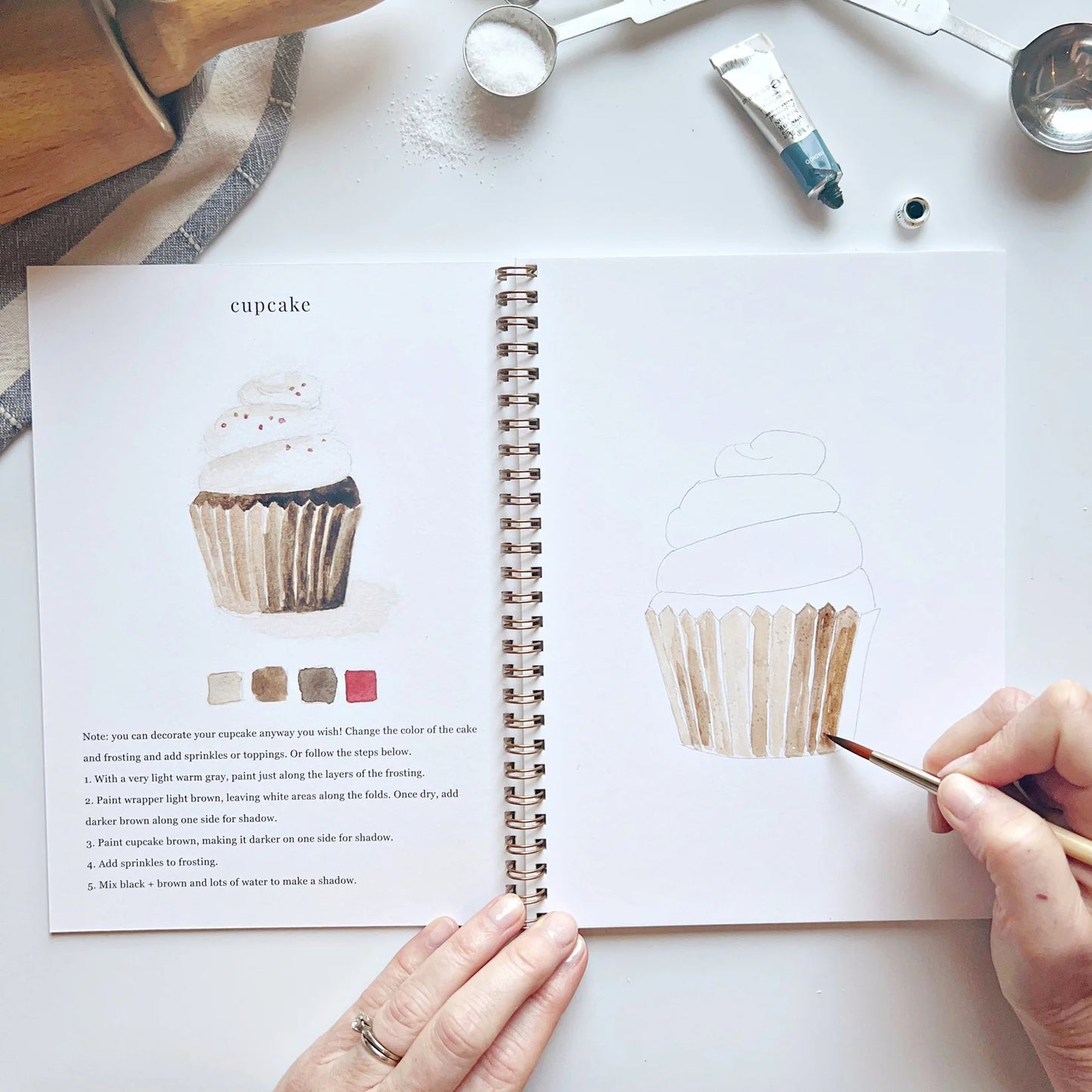 Emily Lex Studio Baking Watercolor Workbook — 12 Step-by-Step Kitchen and Baking Paintings